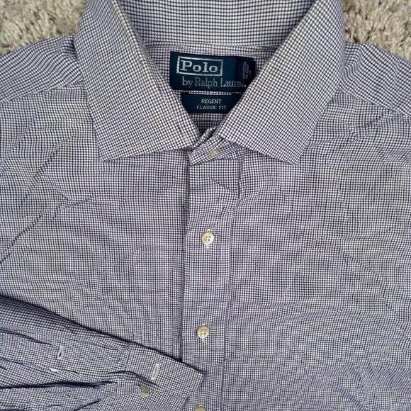 Polo Ralph Lauren Button Up Shirt Long Sleeve Cotton 16 32/33 Regent Classic - Picture 1 of 8